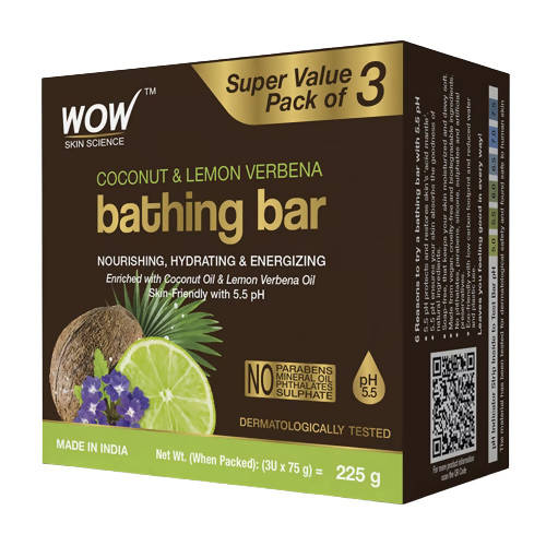 Wow Skin Science Coconut & Lemon Verbena Bathing Bar | Grocsy