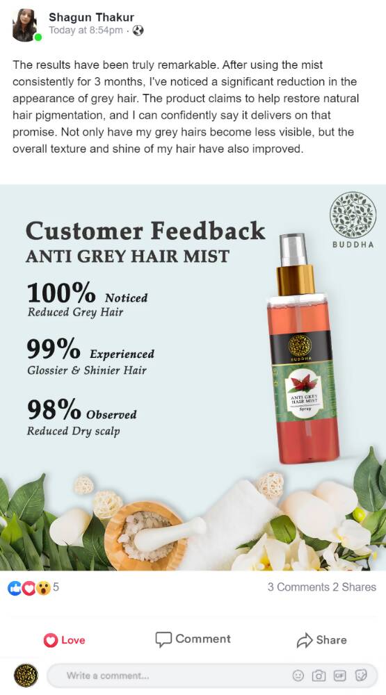 Buddha Natural Grey Hair Mist | Grocsy