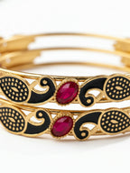 NVR Women Set of 2 Gold Plated Handcrafted Kada Bangle | Grocsy