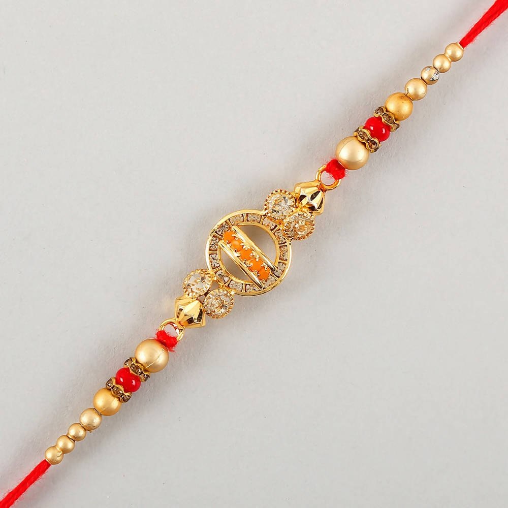 Elegant Meenakari Rakhi And Cashew Jar | Grocsy