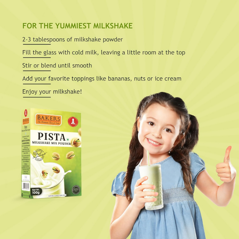 BAKERS Milk Shake Mix Powder - Pista Flavor | Grocsy
