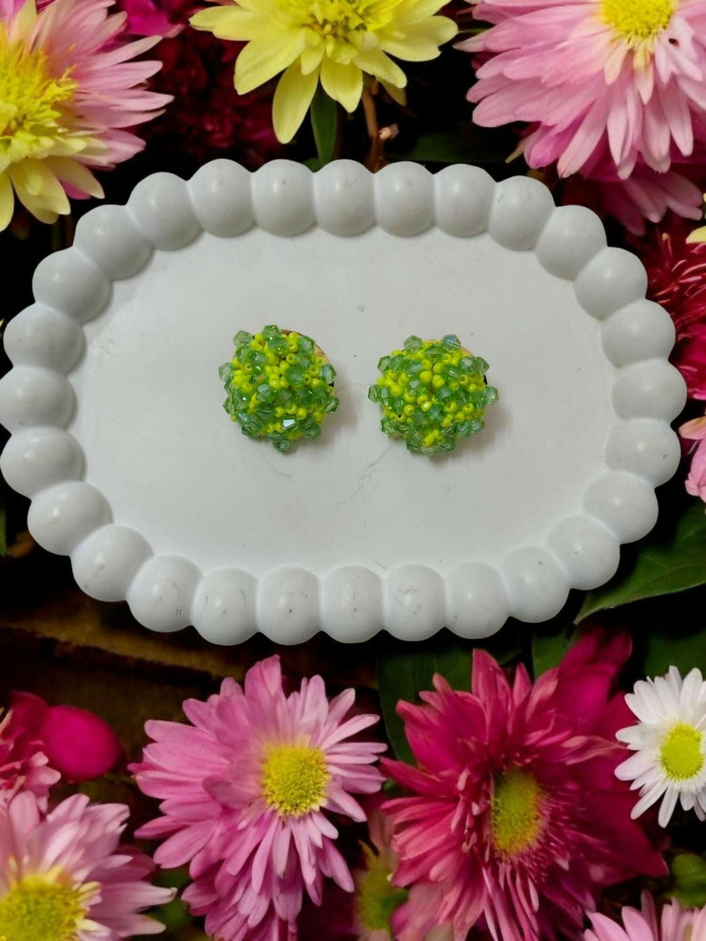Inhanns Small Statement Studs Earrings - Neon | Grocsy