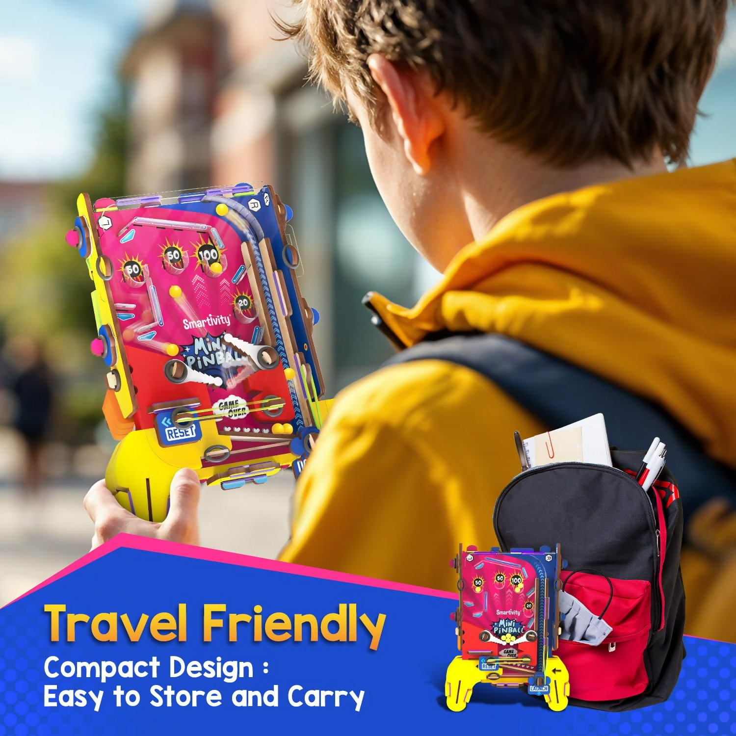 Smartivity DIY Pocket Pinball For Kids Ages 6-7-8-9-10-11-12 Years Hand-Held Exciting Arcade Game | Grocsy