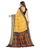 Vamika Cotton Yellow Jari Border Bollywood Style Saree (DINO YELLOW) | Grocsy