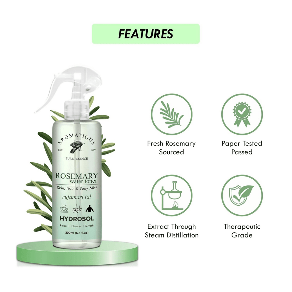 Aromatique Rosemary Water, Rose Mary Water for Hair, Rosemary Hair Mist, Strengthens Hair | Grocsy