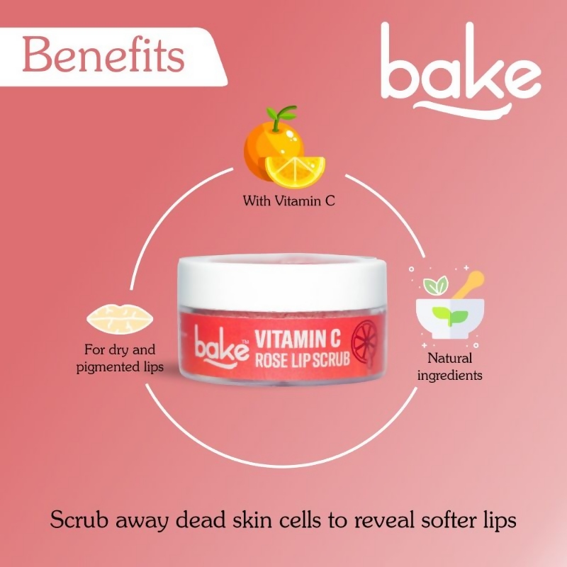 Bake Vitamin C Rose Lip Scrub For Dark Lips & Pigmentation | Grocsy