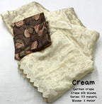 Cream Poly Silk Ethnic Motifs Saree with Unstitched Blouse - Hiral Fashion | Grocsy