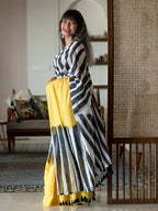 Suta Multi Color Striped Pure Cotton Saree | Grocsy