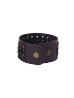 NVR Men's Brown Leather Bracelet | Grocsy