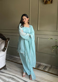 Teeya Creation Sky Color Crunchy Silk Party Wear Salwar Suit | Grocsy