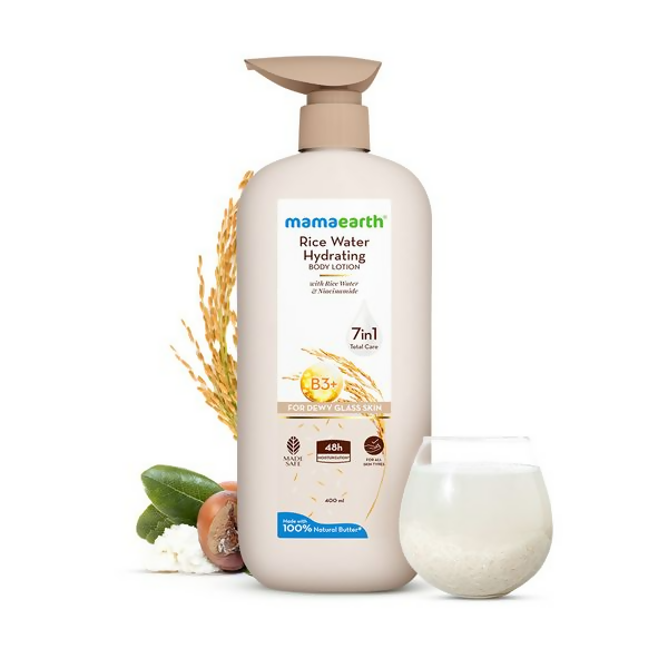 Mamaearth Rice Water Hydrating Body Lotion | Grocsy