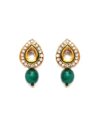 Emerald Stone Kundan Studs (Gold) - Ruby Raang