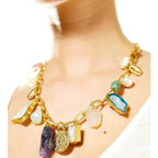 Bling Accessories Semiprecious Stone Necklace | Grocsy