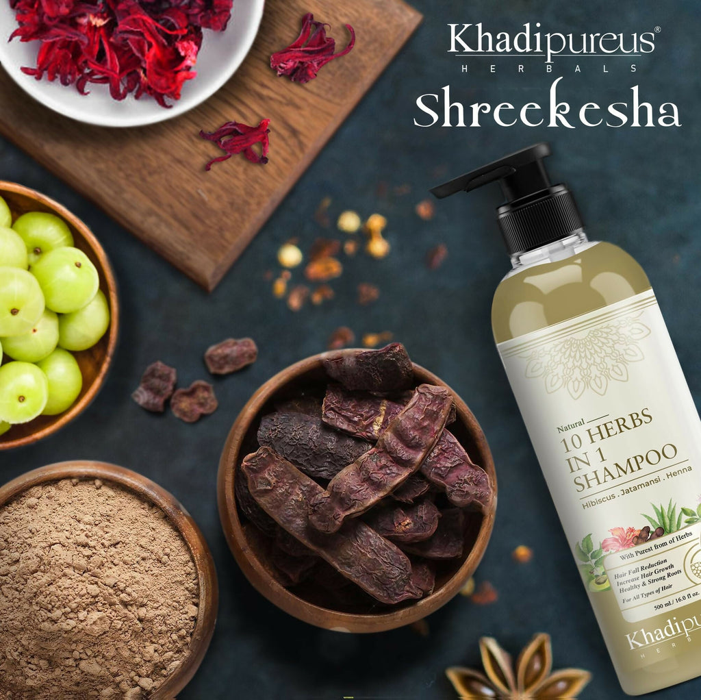 Khadi Pureus Herbals Shreekesha 10 Herbs in 1 Shampoo | Grocsy