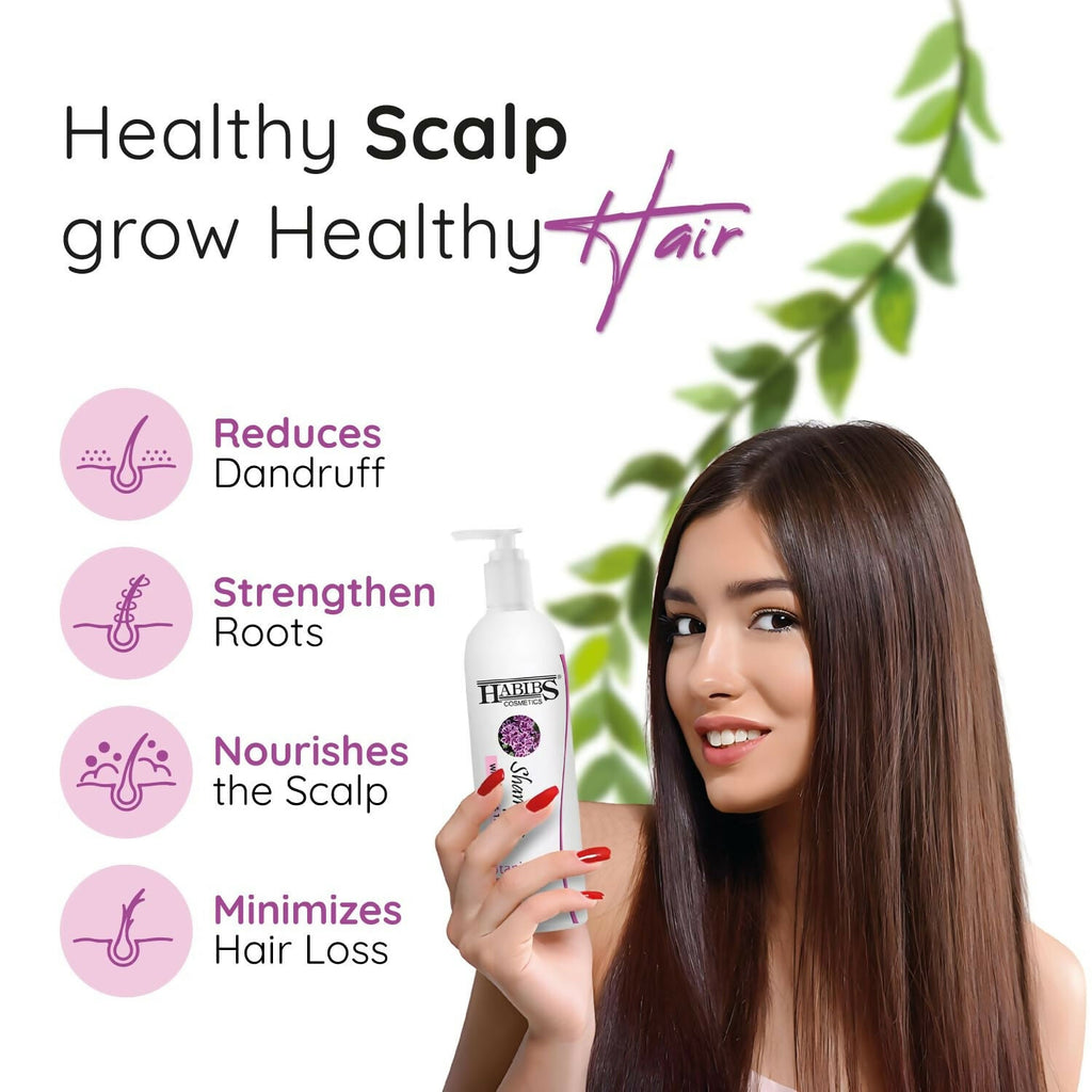 Habibs Professional Anti-Dandruff Shampoo Reduction In Flaking, Itching, & Dry Scalp With Neem Tulsi & Thyme Sulphate | Grocsy
