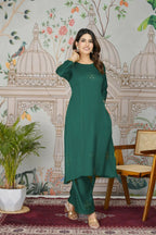 Festive Wear Ethnic Pure gaji silk with pocket inside kurti Rama Stitched Suit - Pihu | Grocsy