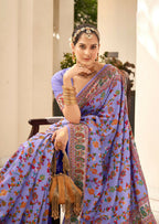 Joban Fashion Faux Chiffon Light Weight SareeLight Purple Colored With Zari Border Saree | Grocsy