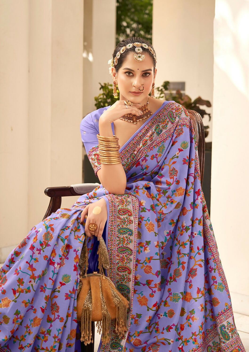 Joban Fashion Faux Chiffon Light Weight SareeLight Purple Colored With Zari Border Saree | Grocsy