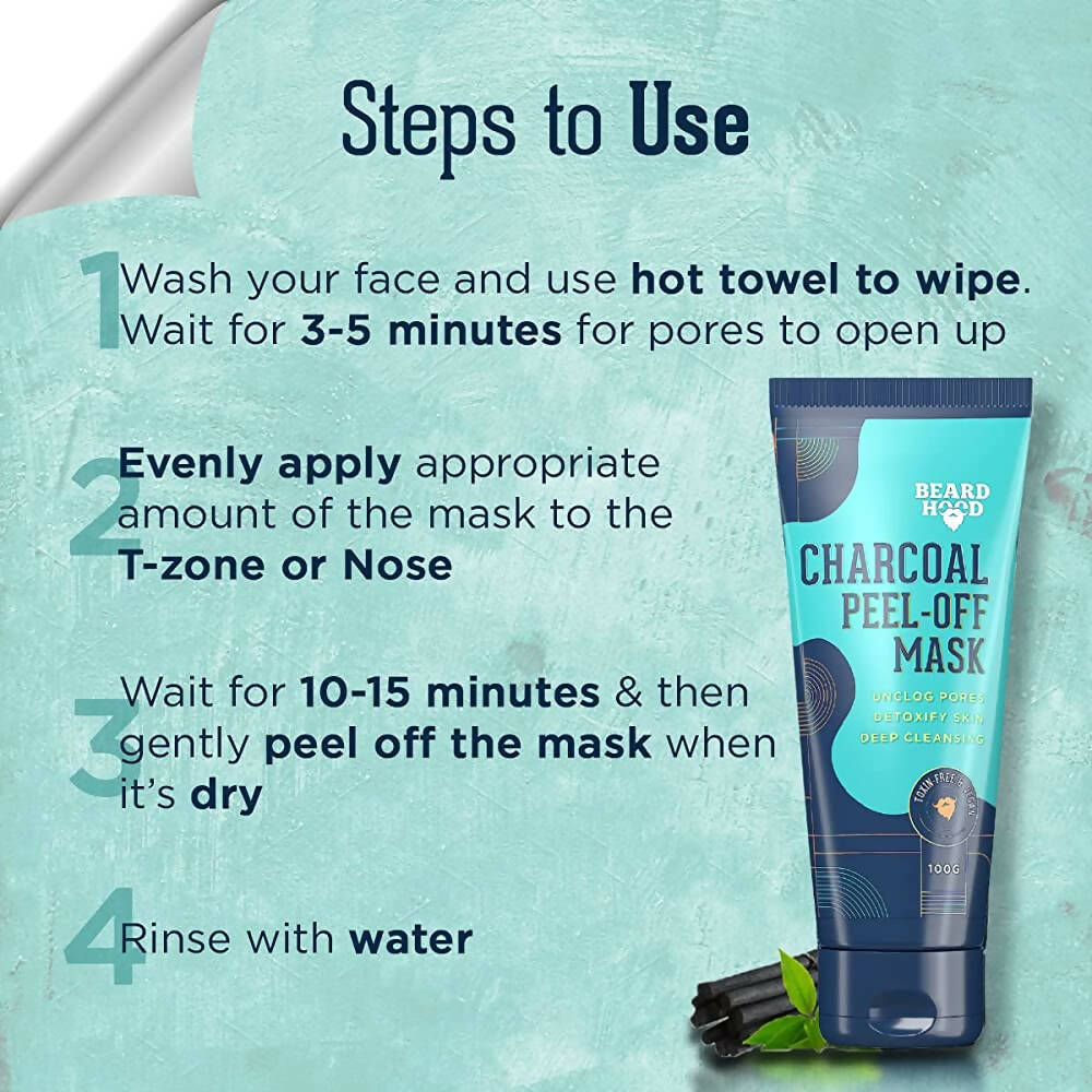 Beardhood Activated Charcoal Peel Off Mask | Grocsy