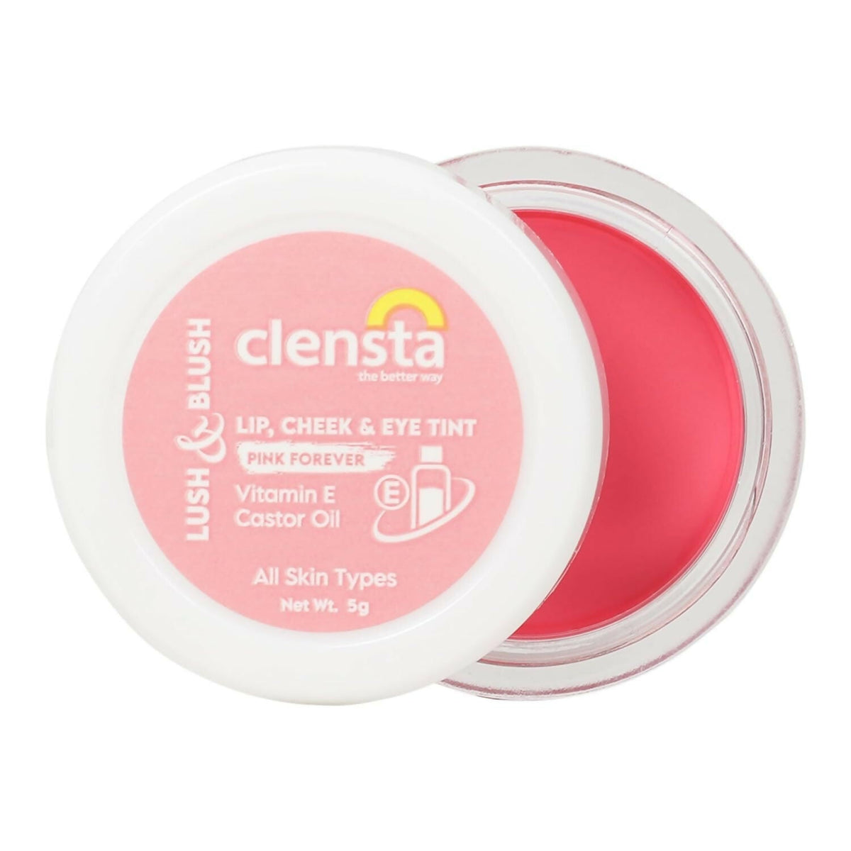 Clensta Lip Cheek Tint - Pink Forever, with Goodness of Vitamin E & Castor Oil | Grocsy