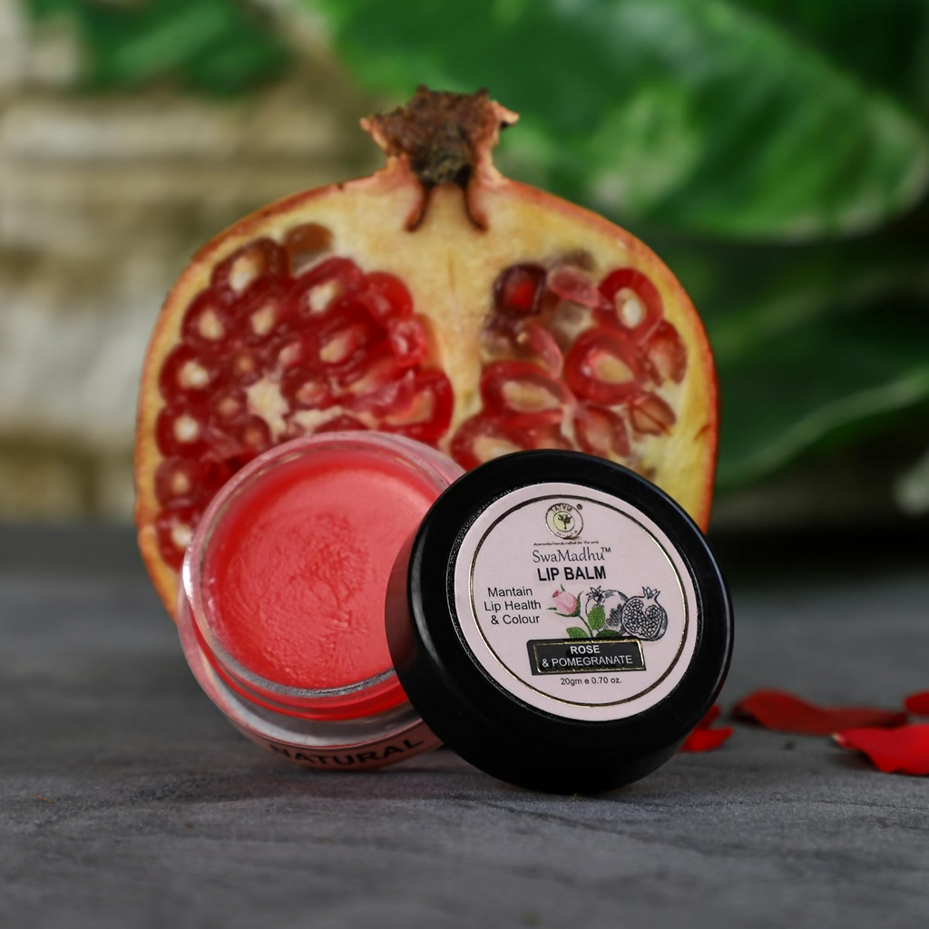 Tatvik Ayurveda Swamadhu Lip Balm & Tint (Rose & Pomegranate) | Grocsy