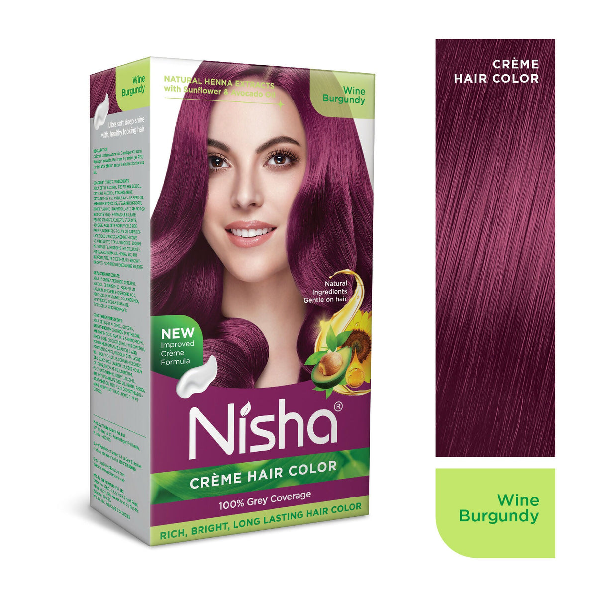 Nisha Creme Hair Color for Women - Wine Burgundy | Grocsy