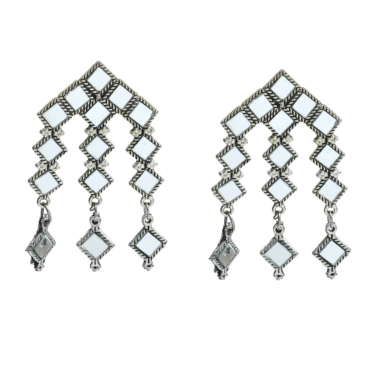 Mominos Fashion Johar Kamal Oxidised Silver-Plated Alloy Finish Mirror Choker For Women | Grocsy
