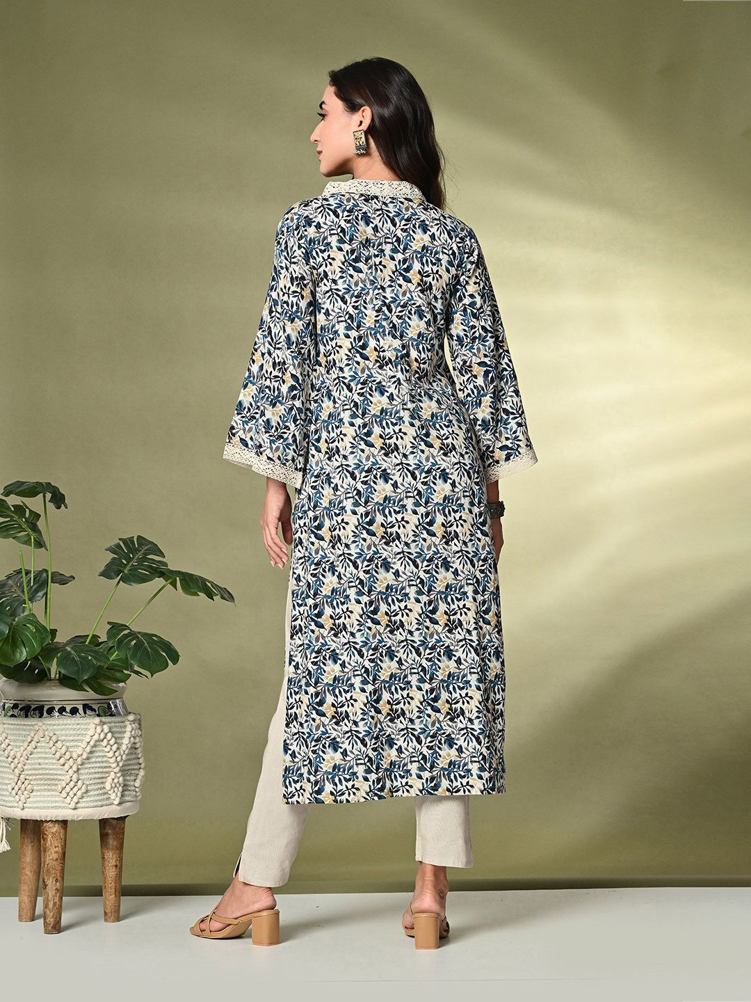 Sangria Printed A-Line Kurta | Grocsy