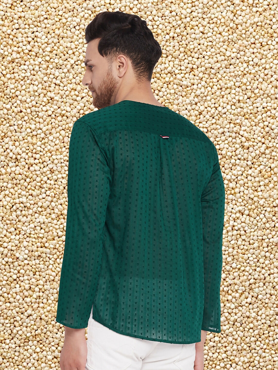 Even Apparels Men's Pure Cotton Green Kurta | Grocsy