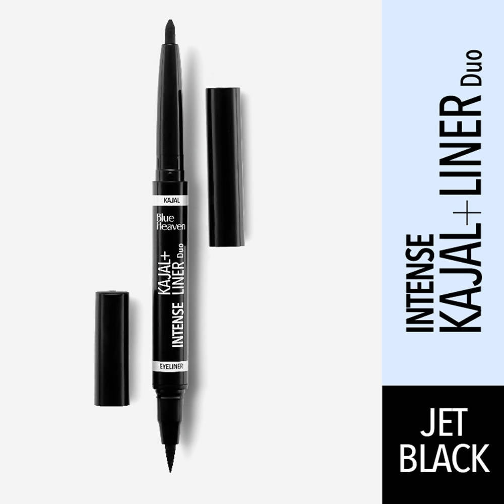 Blue Heaven Intense Kajal + Liner Duo Jet Black | Grocsy