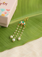 Ruby Raang Lotus Drop Hanging Hair Pin | Grocsy