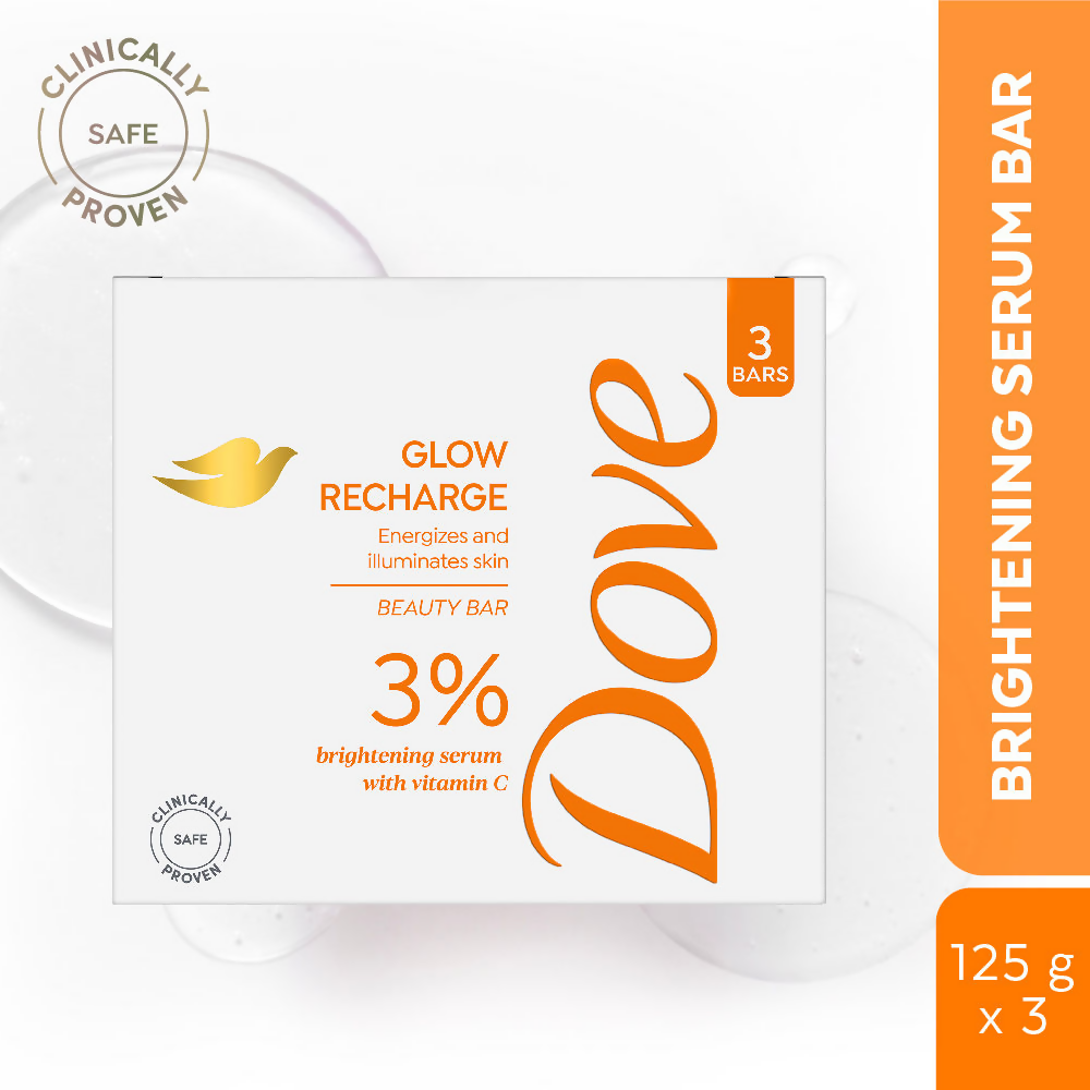 Dove Glow Recharge Serum Beauty Bar with 3% Brightening Serum + Vitamin C | Grocsy