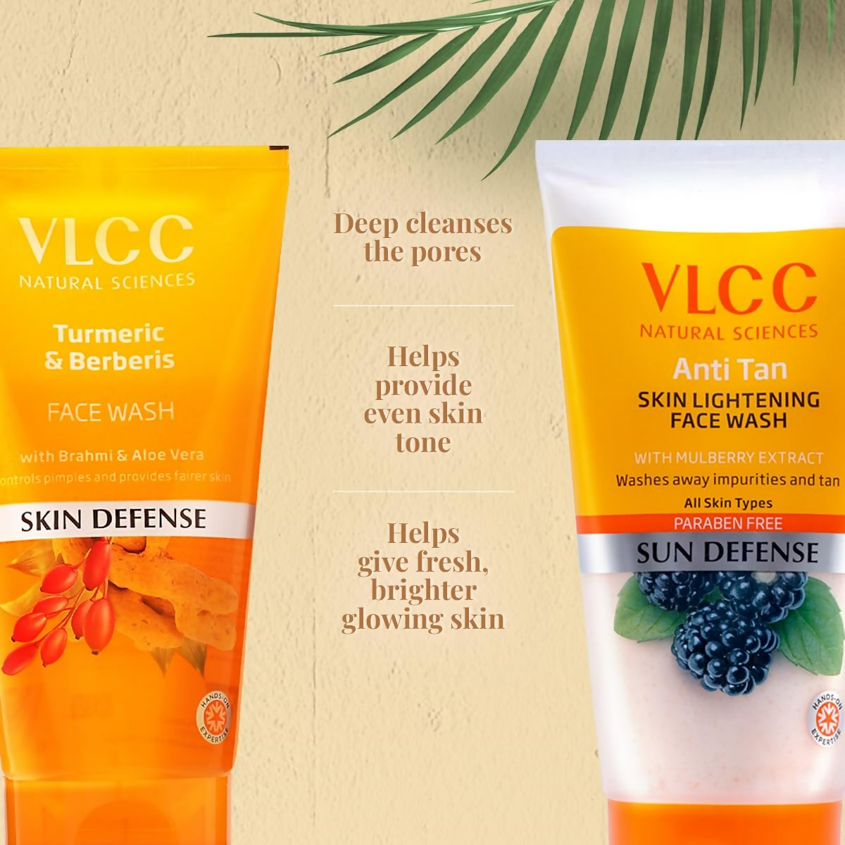 VLCC Turmeric & Berberis Face Wash + Anti Tan Face Wash | Grocsy