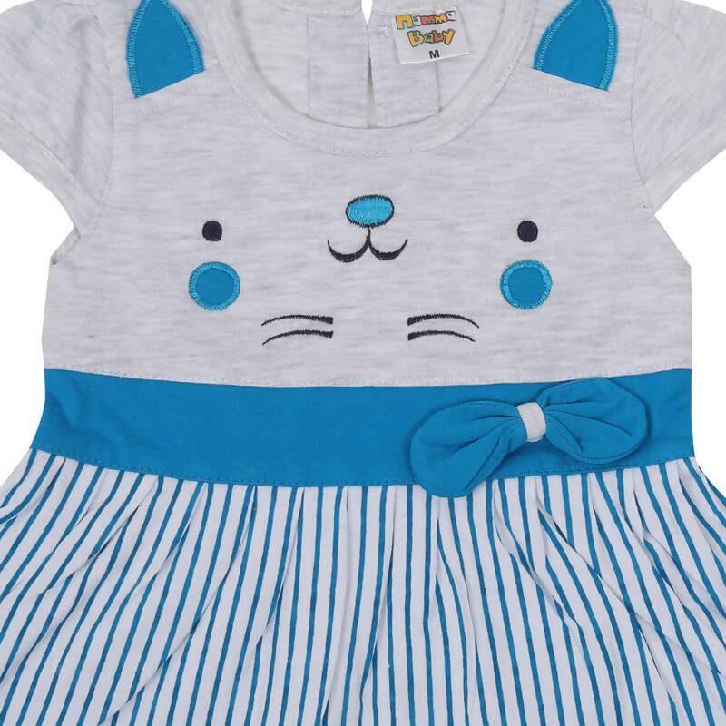 NammaBaby Baby Girl's A-Line Mini Frock Dress - Blue 120 | Grocsy