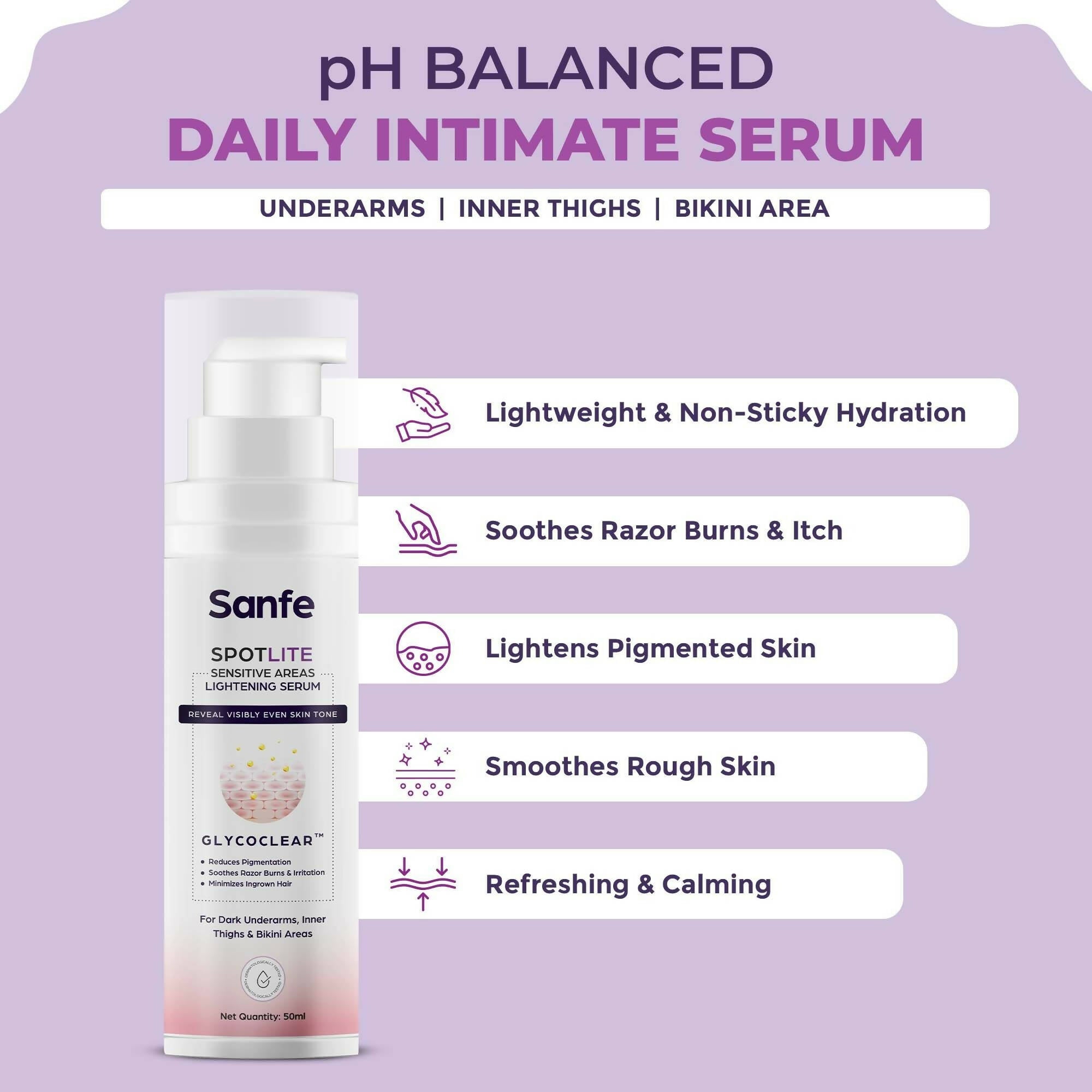 Sanfe Spotlite Sensitive Areas Body Serum | Grocsy
