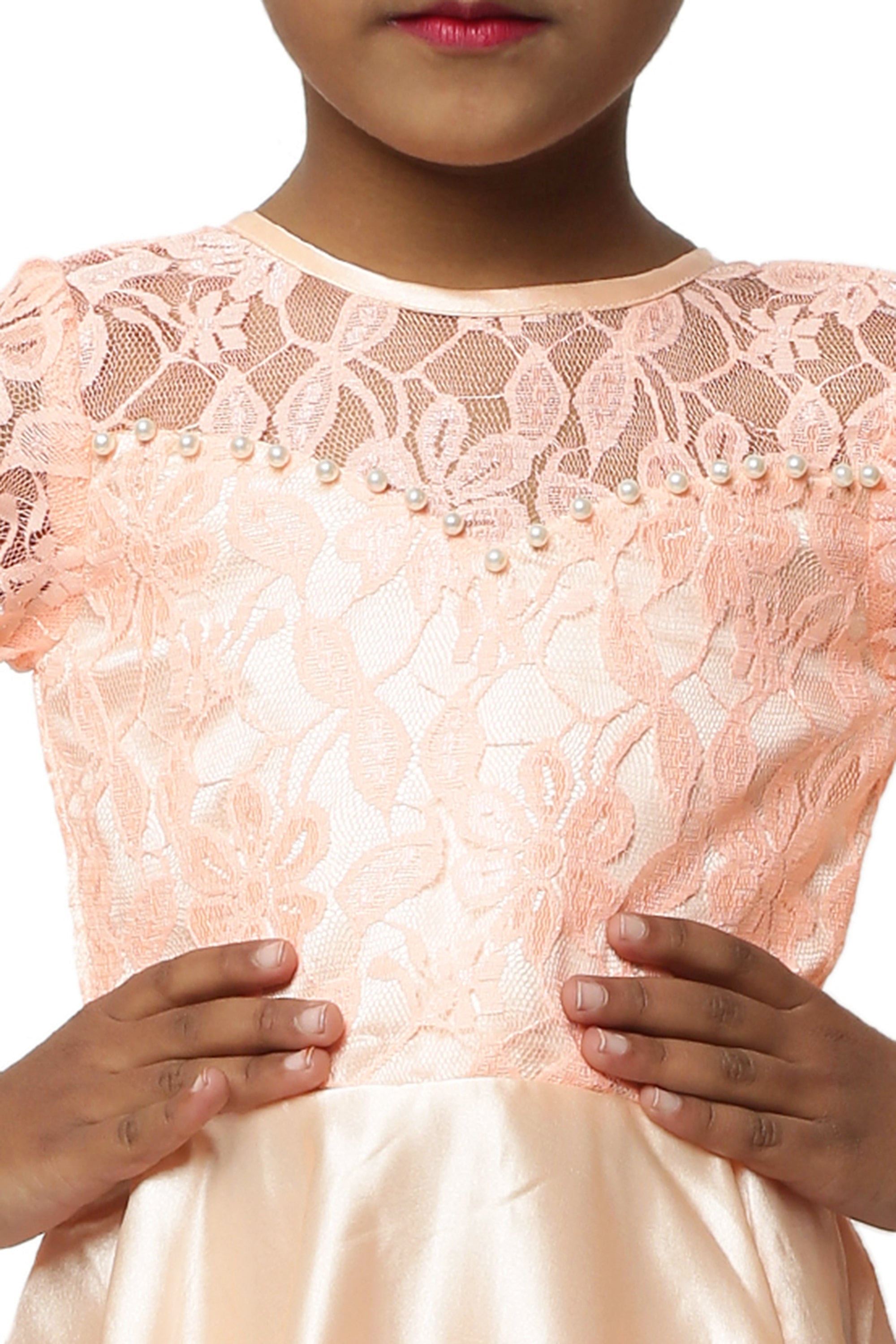 Asmaani Kids Party Wear Stylish Dresses, Perfect for Parties, Functions & Vacations - Peach | Grocsy