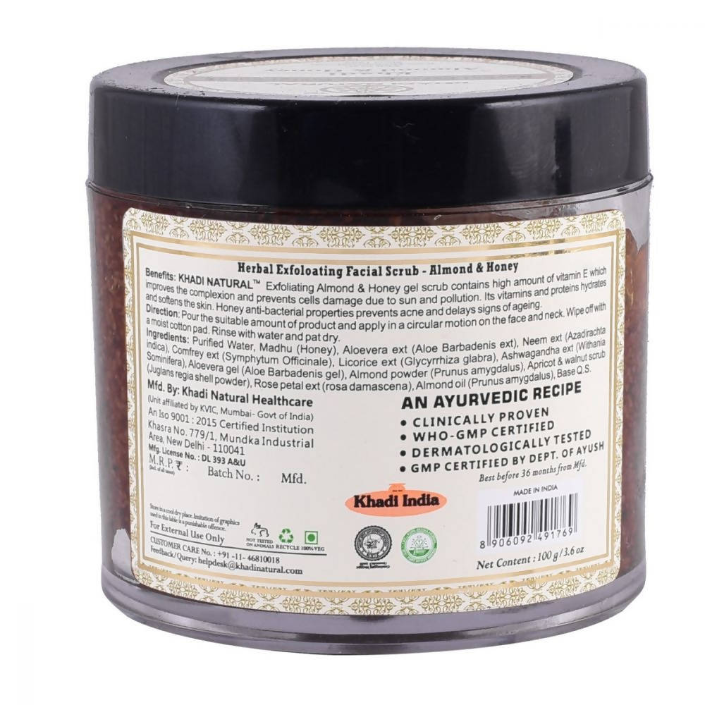 Khadi Natural Almond & Honey Exfoliating Facial Scrub | Grocsy