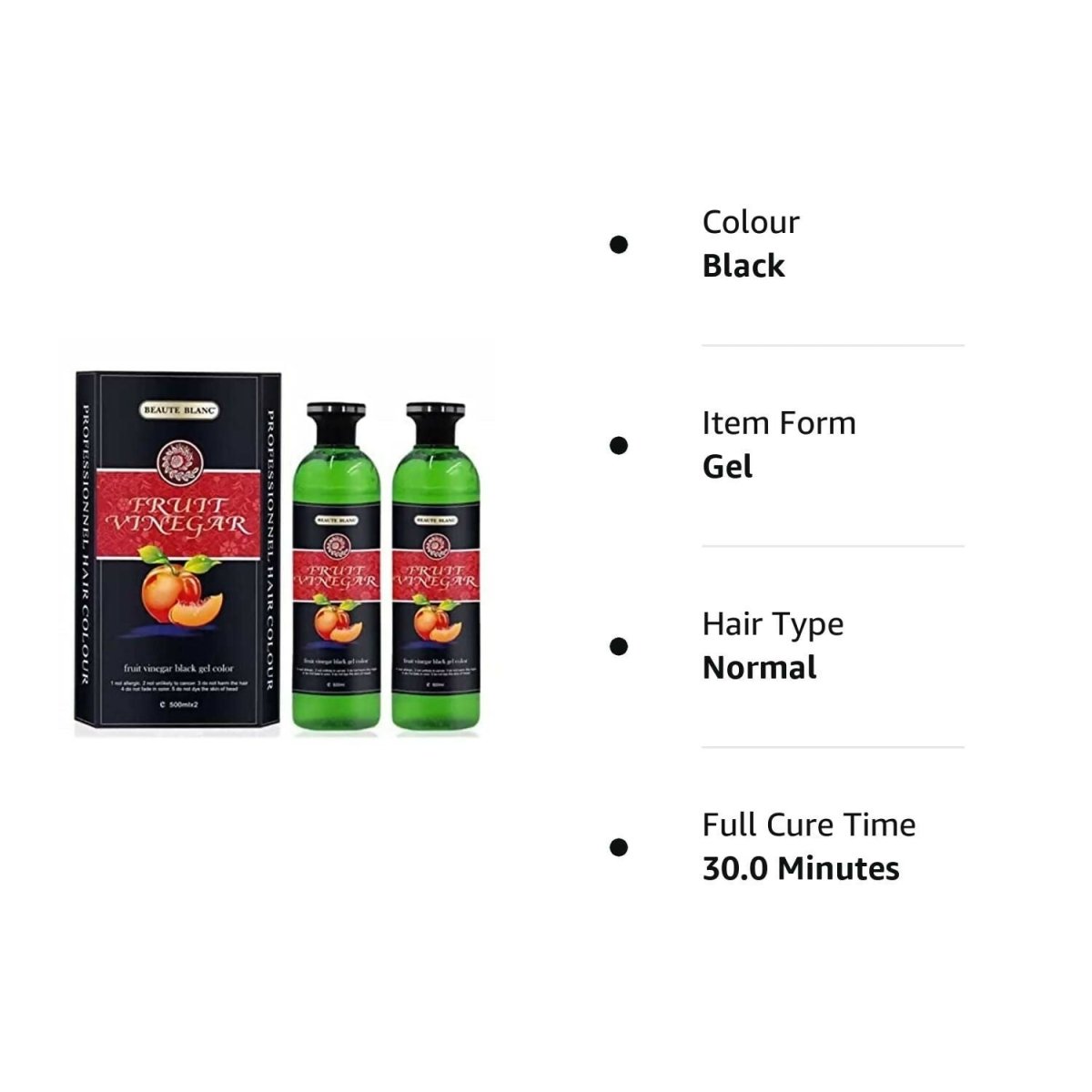 Aravli Beaute Blanc Fruit Vinegar Gel Hair Color - Natural Black | Grocsy