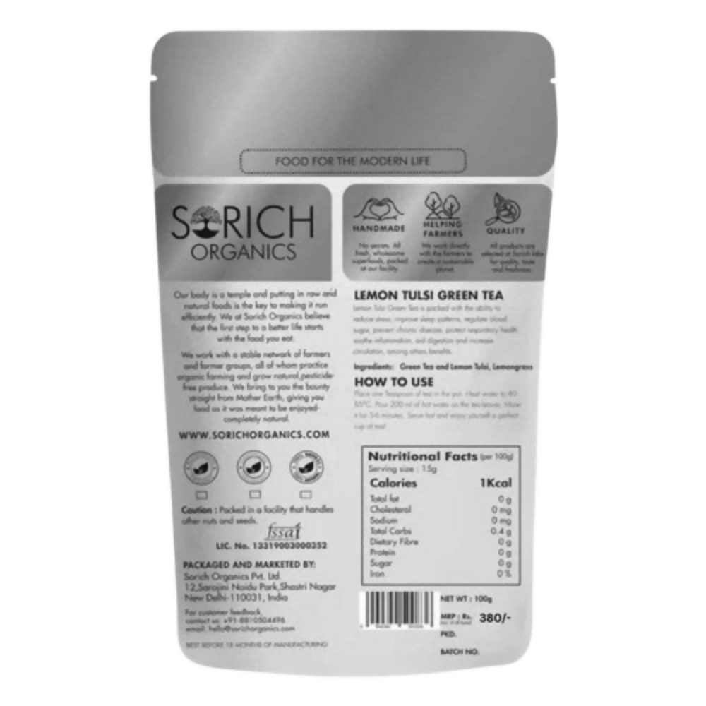 Sorich Organics Lemon Tulsi Green Tea | Grocsy