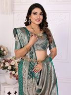 Aastha Fashion Green Organza Silk Weaving Saree | Grocsy