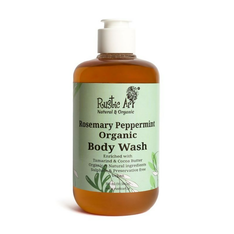 Rustic Art Organic Rosemary Peppermint Organic Body Wash | Grocsy