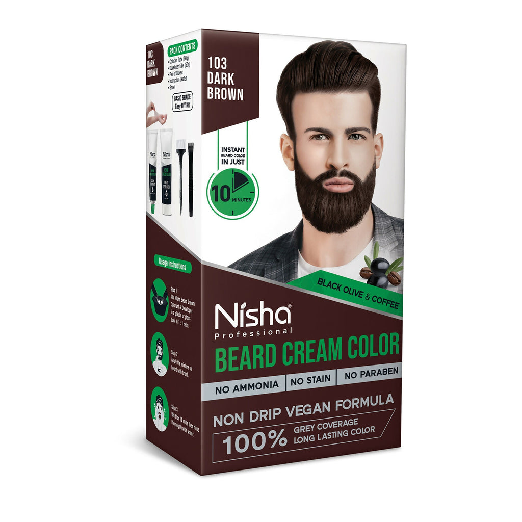 Nisha Beard Colour for Men - Dark Brown | Grocsy