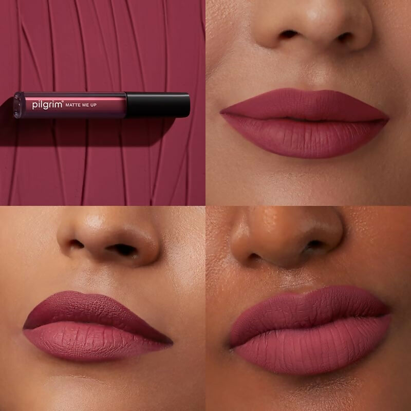 Pilgrim Liquid Matte Lipstick with Hyaluronic Acid - Pink Kisses | Grocsy