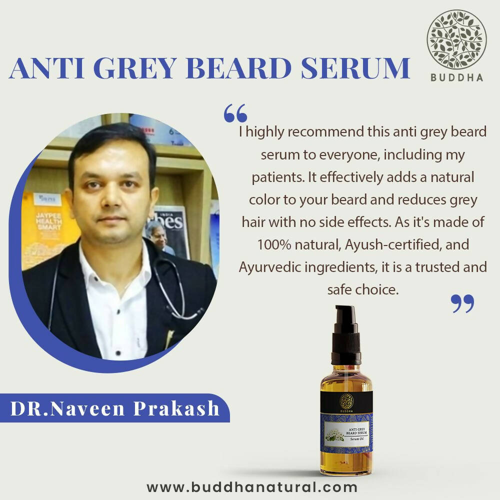 Buddha Natural Grey Beard Hair Oil Serum | Grocsy