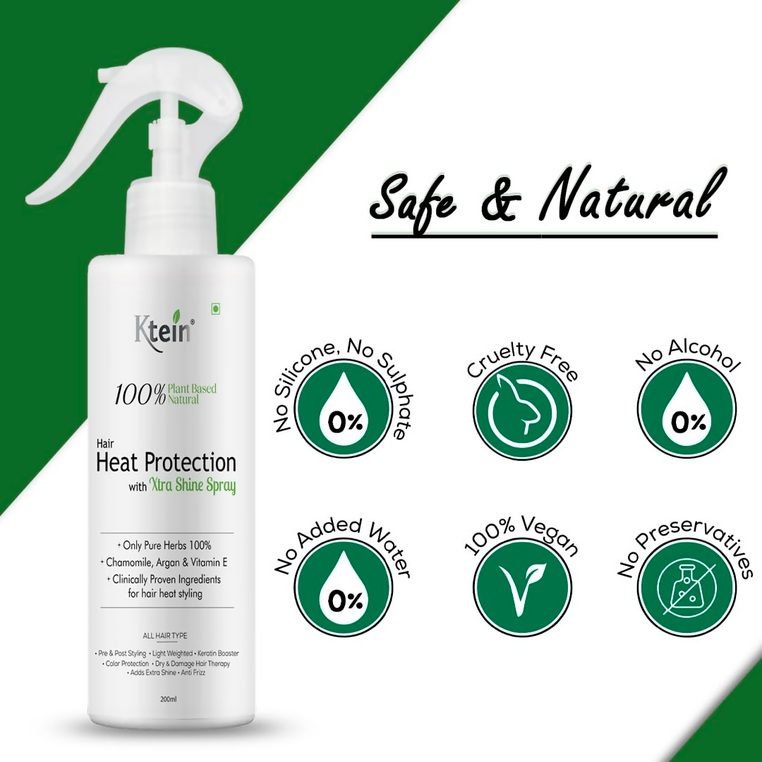 ktein 100% Plant Based Natural Hair Heat Protection with Xtra Shine Spray Hair Spray | Grocsy