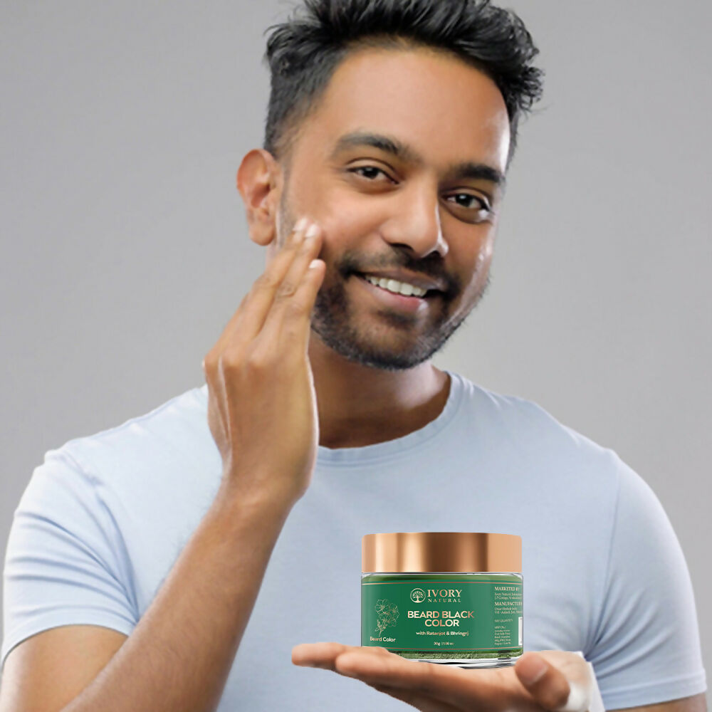 Ivory Natural Beard Black Color Organic - Instant Natural Plant Based Beard Color Powder | Grocsy