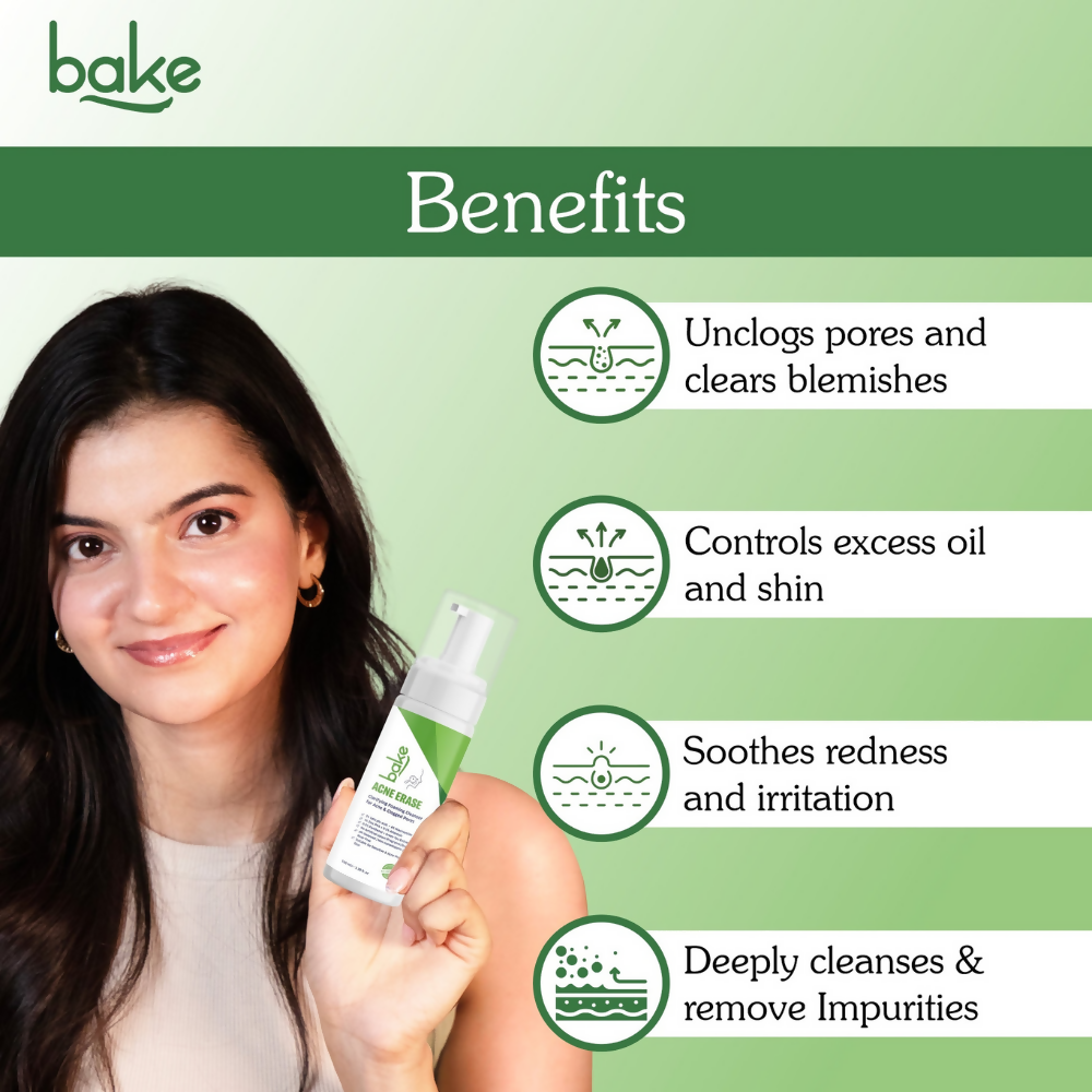 Bake Acne Erase Foaming Face Wash | Grocsy