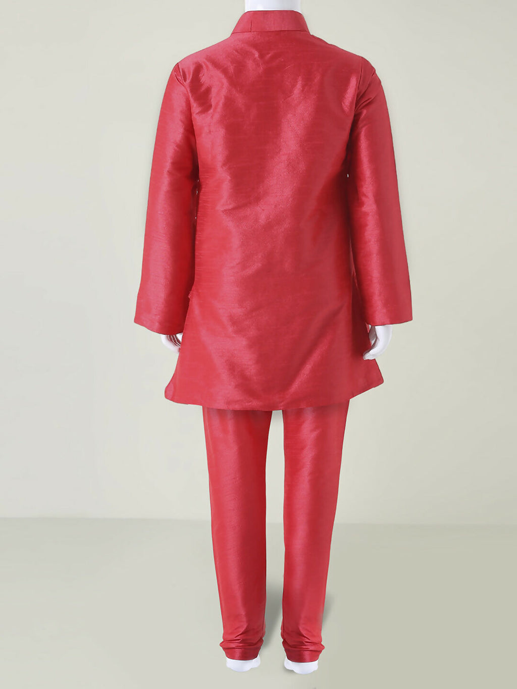 Joban Fashion Kids Island Sequence work Nehru Jacket Full Sleeves Kurta, Pajama Set - Tomato Red | Grocsy