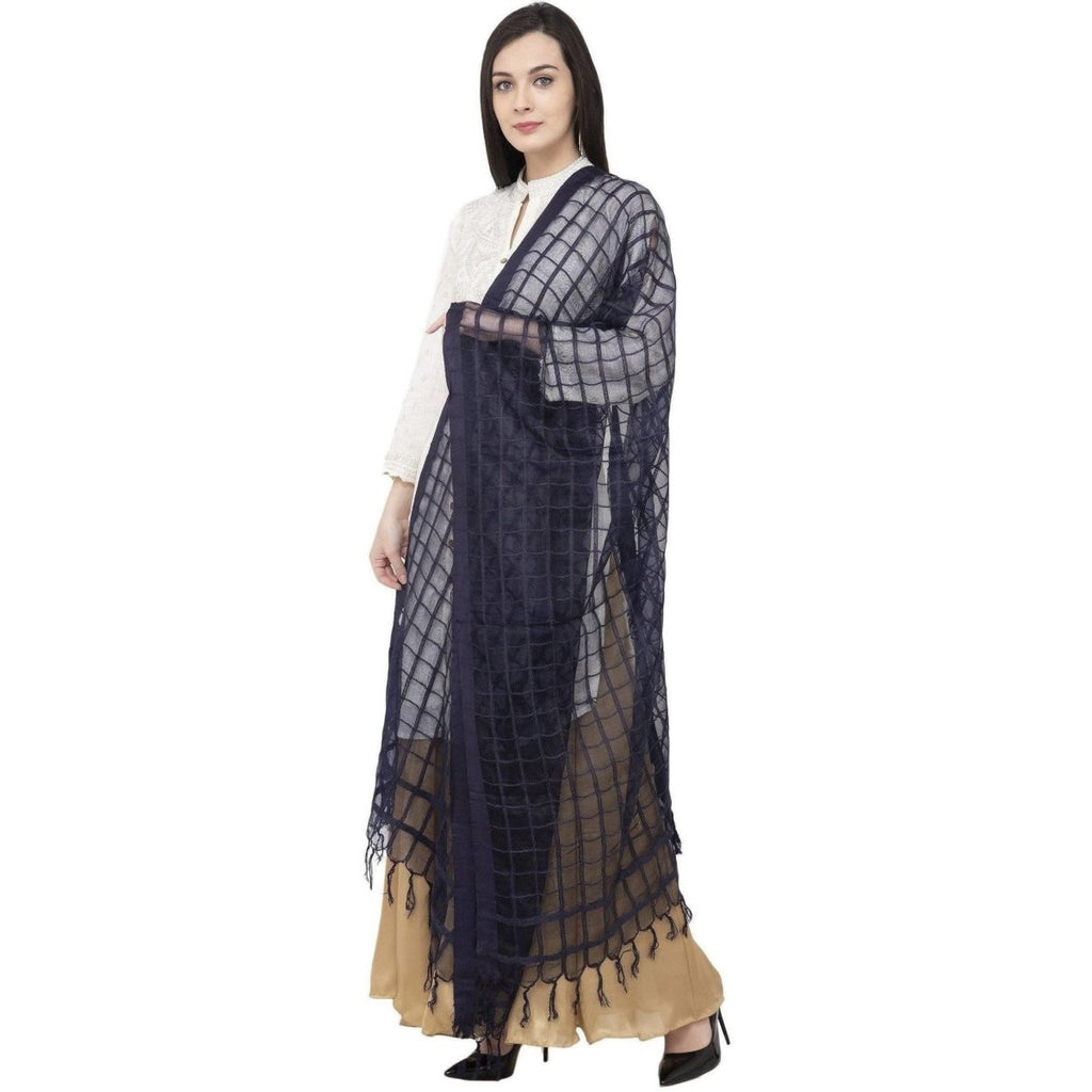 A R Silk Cotton Square Regular Dupatta Dark Gray Color Dupatta or Chunni | Grocsy