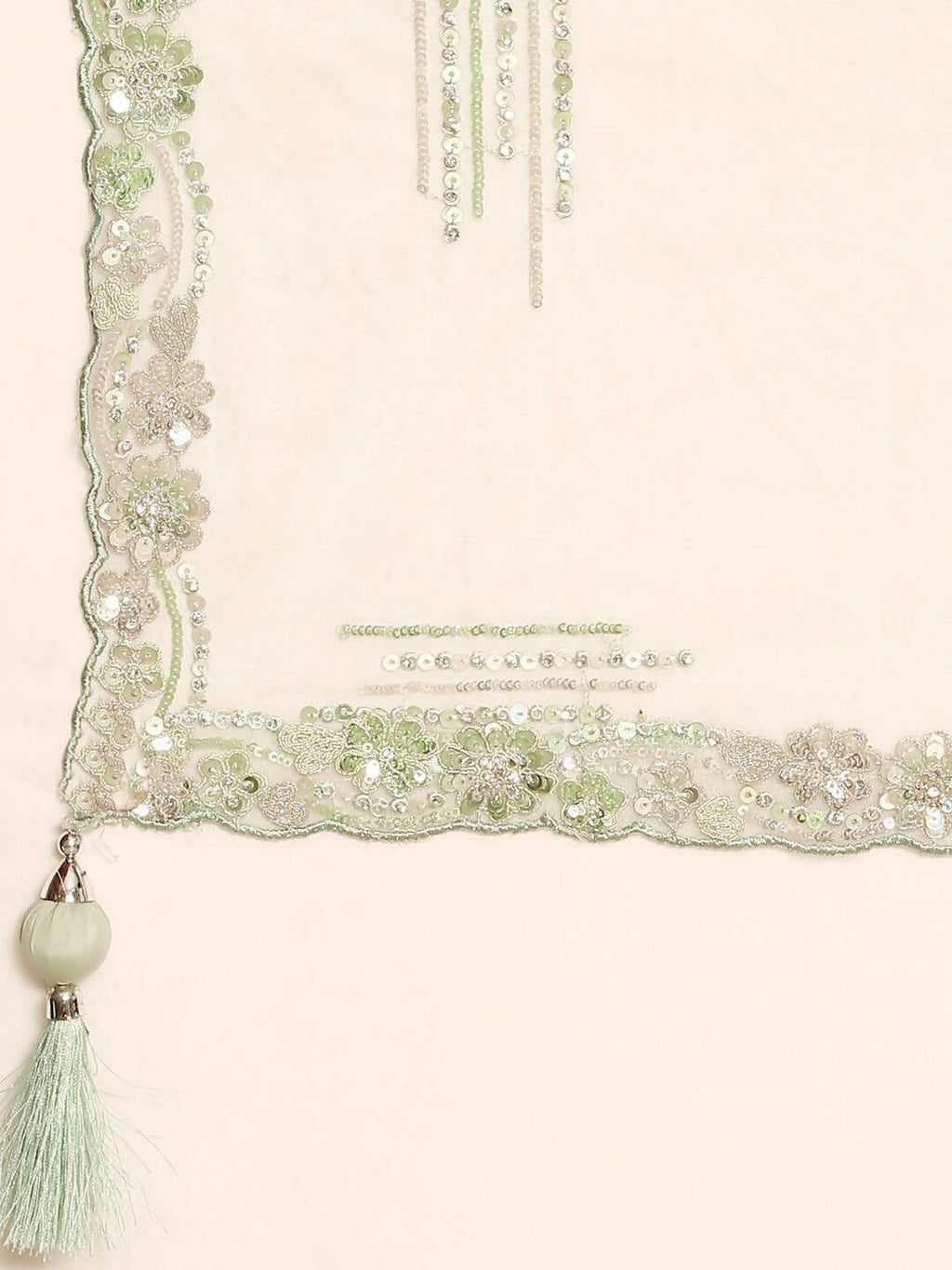 House of Panchhi Lime Green Net Sequins and Zarkan embroidery Lehenga choli & Dupatta | Grocsy